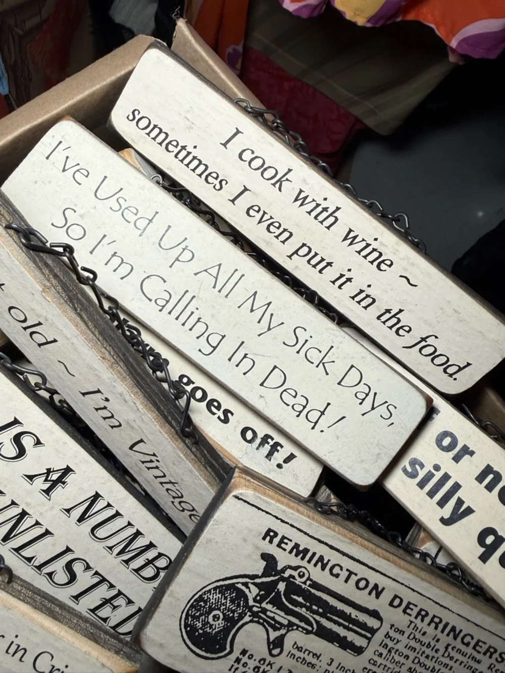 Your Choice! Wooden Rustic Quote Blocks Hanging Signs - Picture 6 of 8